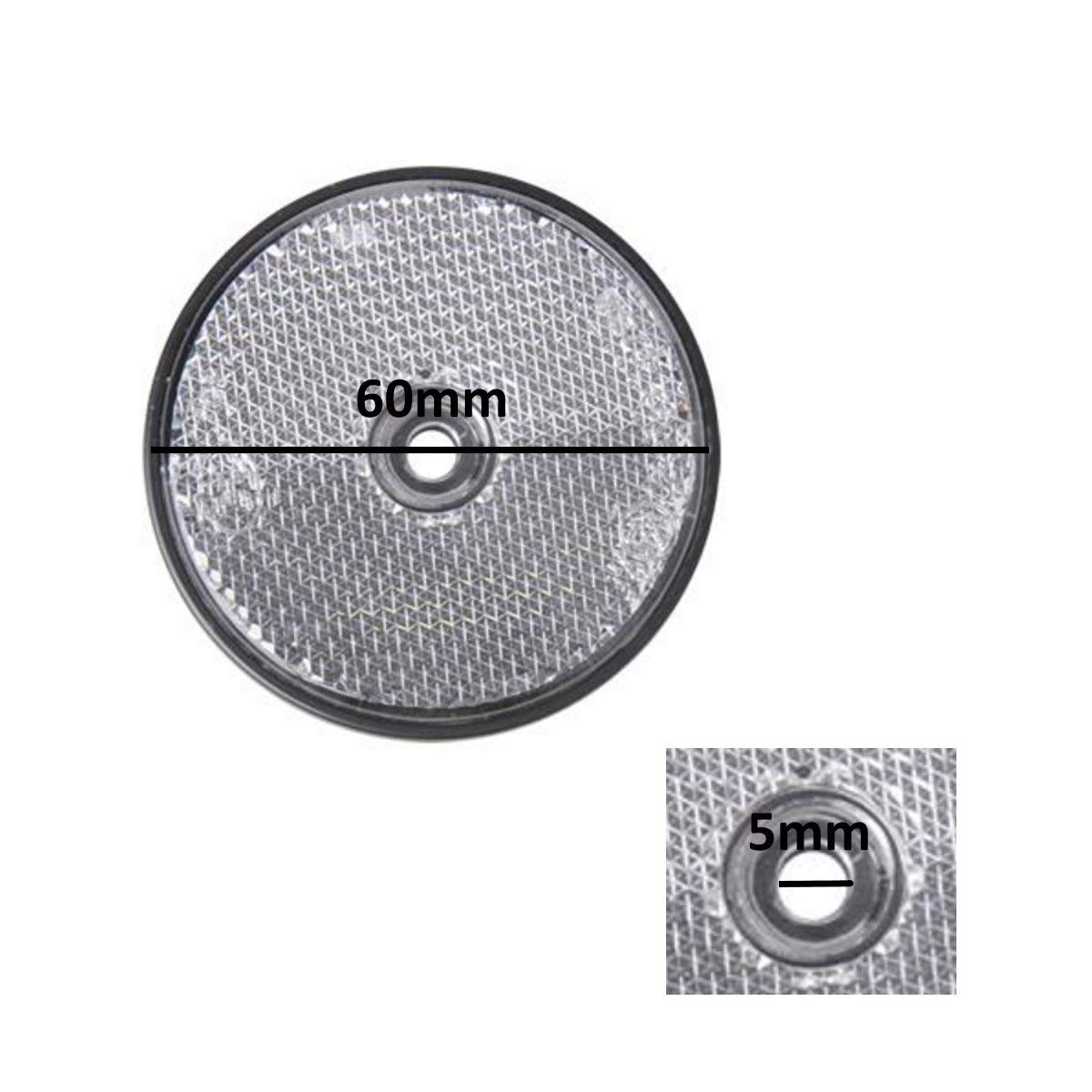 MIGIFTDY 2 stuks motorfiets reflector ronde reflector universele auto reflectoren 60 mm x 10 mm reflector rond voor caravans tractor reflectoren hanger (rood MIGIFTDY 2 stuks motorfiets reflector ronde reflector universele auto reflectoren 60 mm x 10 mm reflector rond voor caravans tractor reflectoren hanger (rood