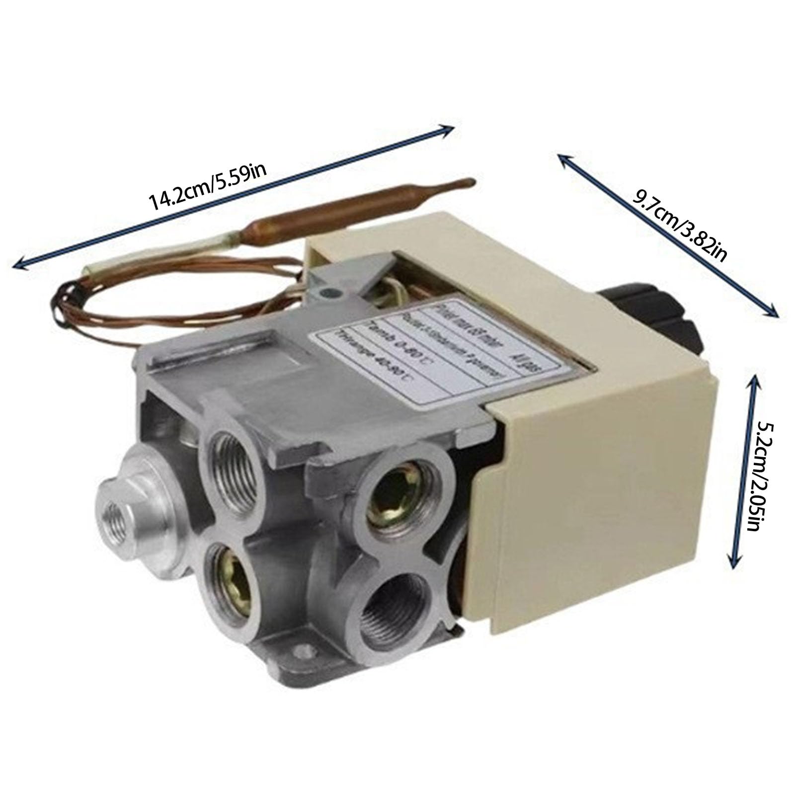 Termostato multifunzionale delle valvole del gas di combinazione adatto a scaldabagni del gas con controllo preciso della temperatura 40-90℃