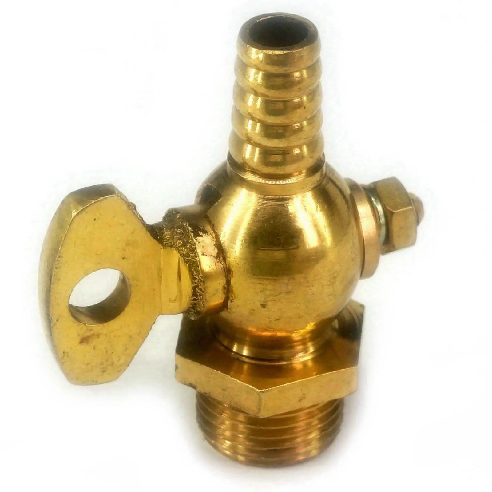 Robinet d'arrêt de vidange laiton 1/2" raccord mâle cannelé 10mm