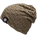 Unisex Winter Handcrafted Knitted Baggy Slouchy Beanie Ski Cap,Dual layers,Khaki