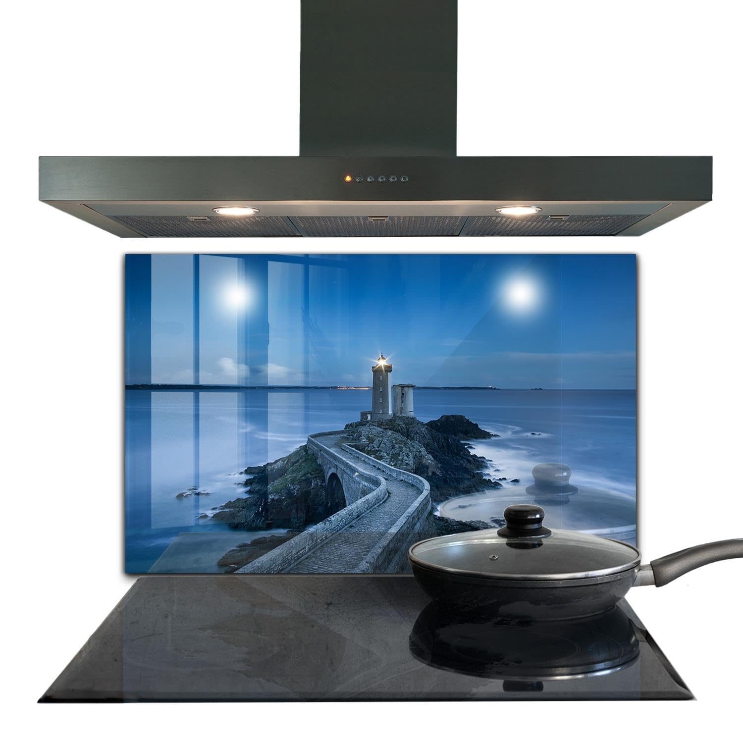 Panneau de cuisine 100x70 cm en verre trempé autocollant Wallfluent