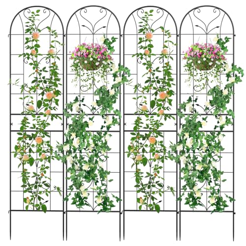 The Fellie 4 Pack 220x50cmTall Metal Garden Plant Trellis fo