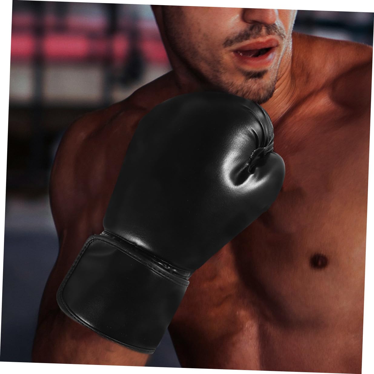 Happyyami Guantoni da Boxe 12 Oz Neri in Schiuma Integrale, Guanti da Allenamento e Kickboxing Portatili per Boxe, Mma, Taekwondo e Fitness, Resistenti e Antiusura, Facili da Indossare