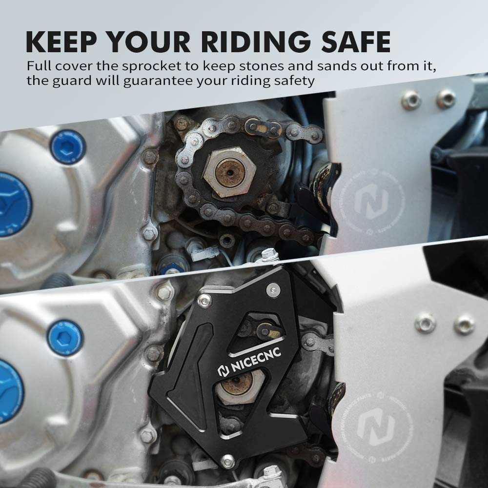 NICECNC Case Saver Ritzelschutz Kurbelgehäuseabdeckung Compatible with Yamaha Raptor 700 2006-2010 2011 2013-2023, 700R 2012 2016 2017 2018 2019 2020-2024, 700R SE 2013-2016 2018-2024 Schwarz