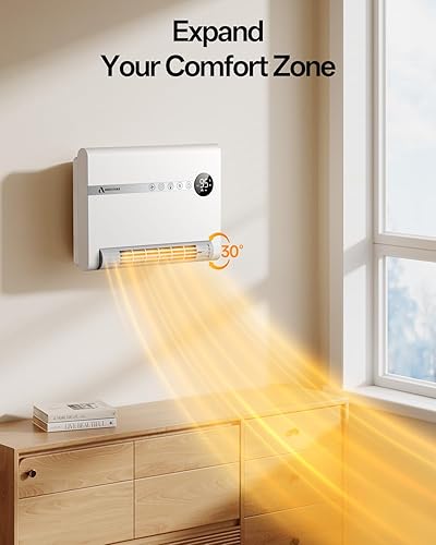 Miniatura 5 de Calentador de pared, calentador de espacio para dormitorio, calentador eléctrico PTC de 1500 W de calentamiento rápido para uso en interiores,