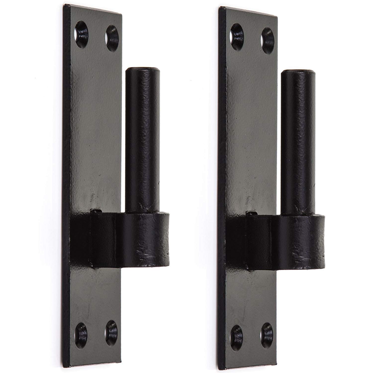 Merriway Black Bh06846 (2 Pcs) Gate Hinge Brackets 13Mm Pin Heavy Duty Wrought Iron - Pack Of 2 Pieces