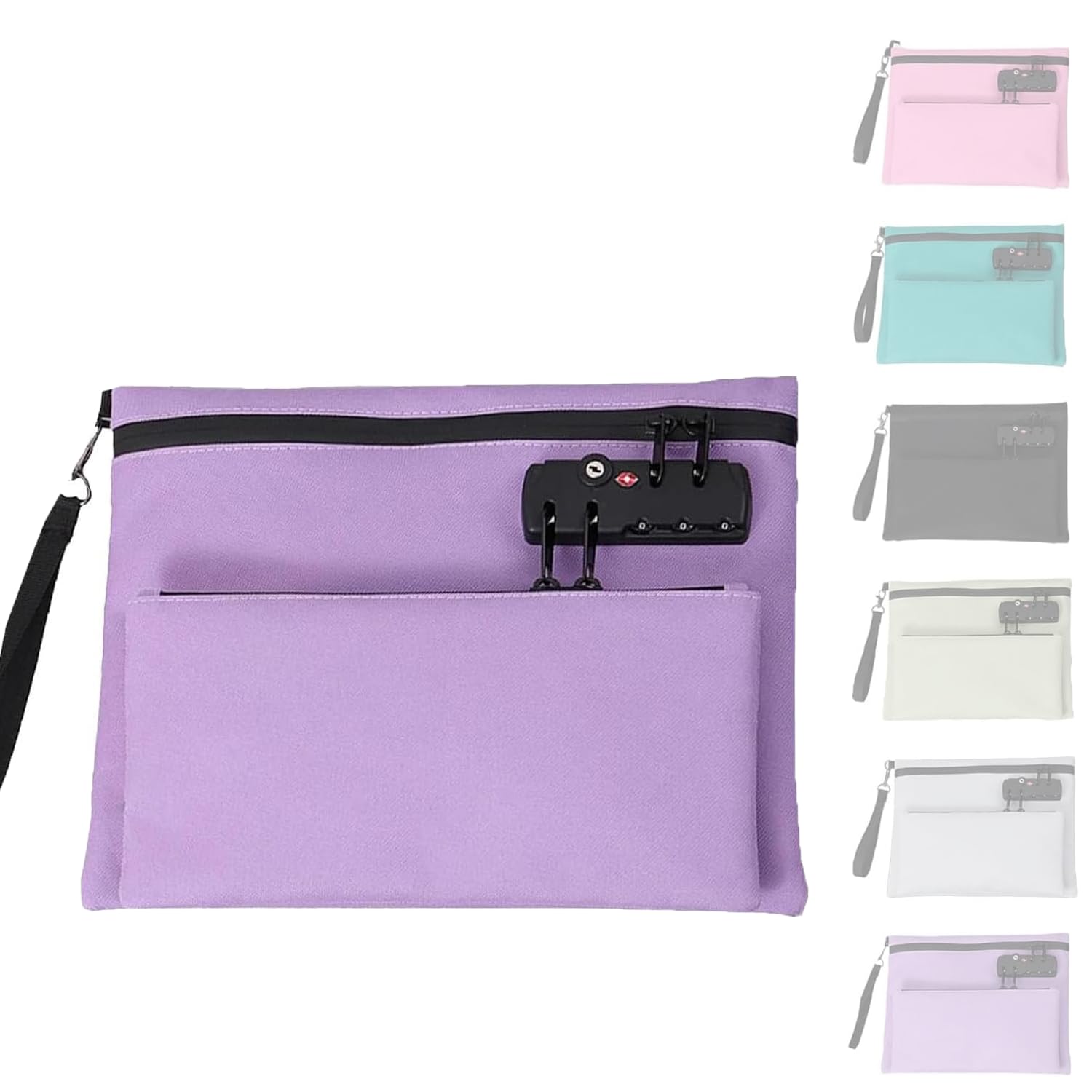 2025 New Travel Lock Bag, Cash Pouch, Travel Luggage Lock, Double Layer Anti-Theft Handbag With 3-Digit Code, TravelLock Bags for Personal Items Backpacks, Gym Bags More (Purple)