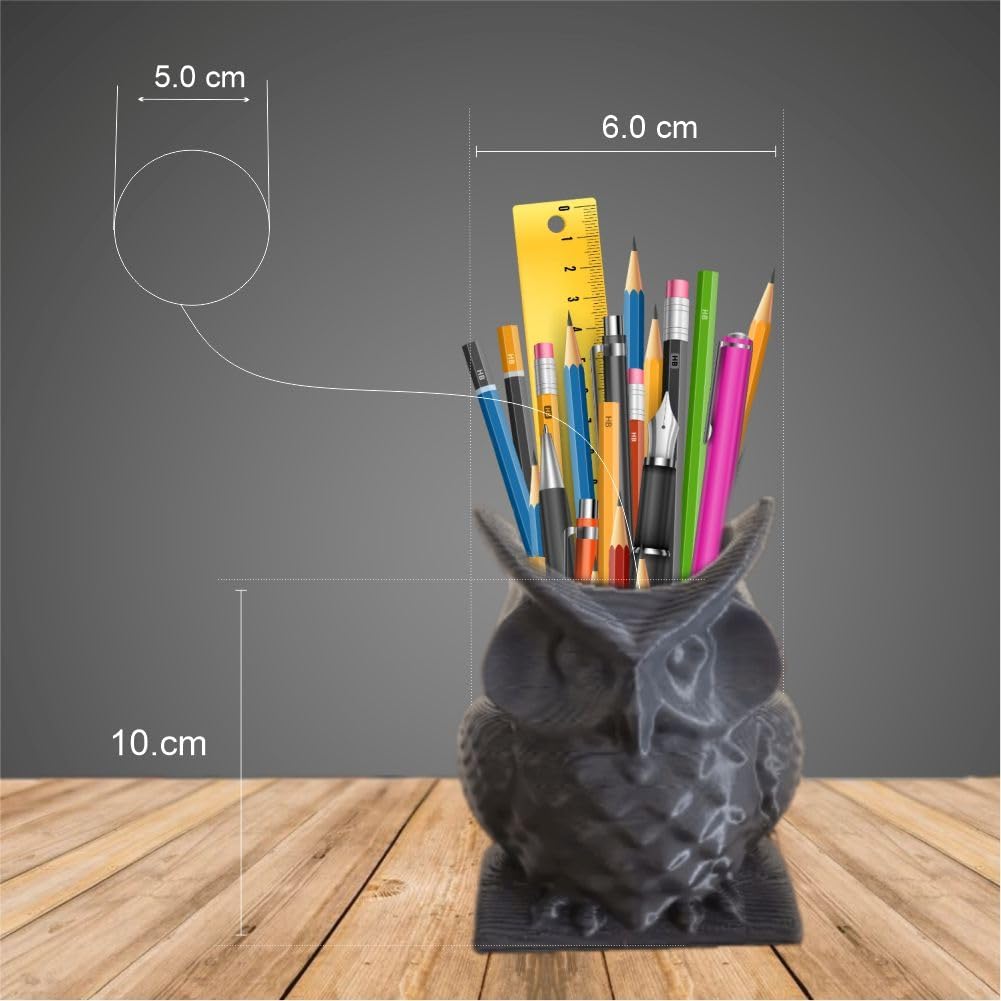 Owl Face Styled Pen/Pencil Holder Decorative Pen Stand Organizer For office Desk, Kids Study Table - Makeup Brush Holder Accessory, Toothbrush Holder, Table Accessories Pack Of 1.