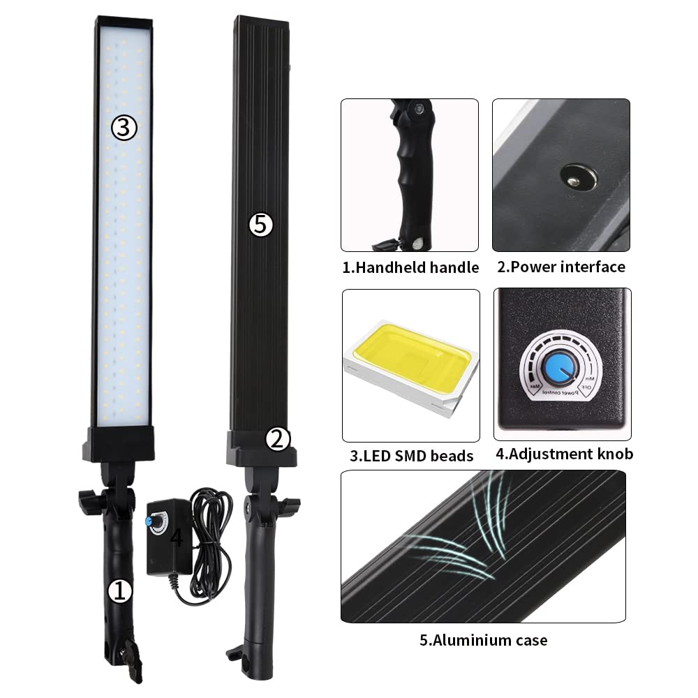 Kit d’Eclairage LED Studio de Photographie avec Support de Lumière Trépied et Lumière de Replissage pour Portrait, Vidéo, Produit, en Direct