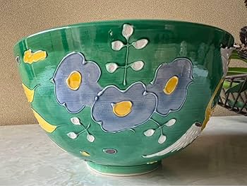 Amazon.co.jp: 青交趾 黄交趾焼 鳳凰紋 清水焼 茶道具 菓子鉢 木箱入