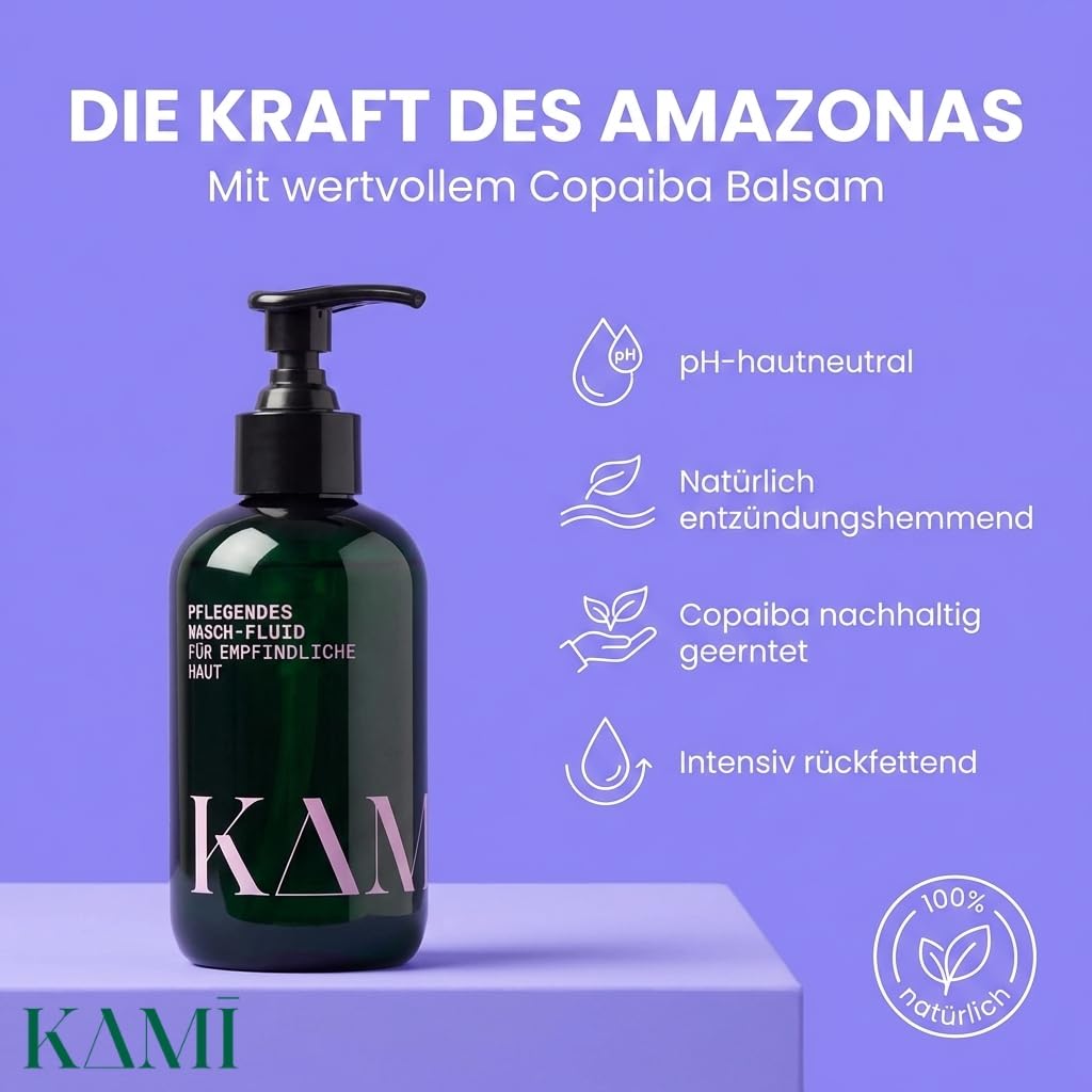 Pflegendes Wasch-Fluid - rückfettende Waschlotion für empfindliche & trockene Haut - milde Reinigung für Gesicht & Körper - vegan - für Babys ab 3 Monaten & Erwachsene