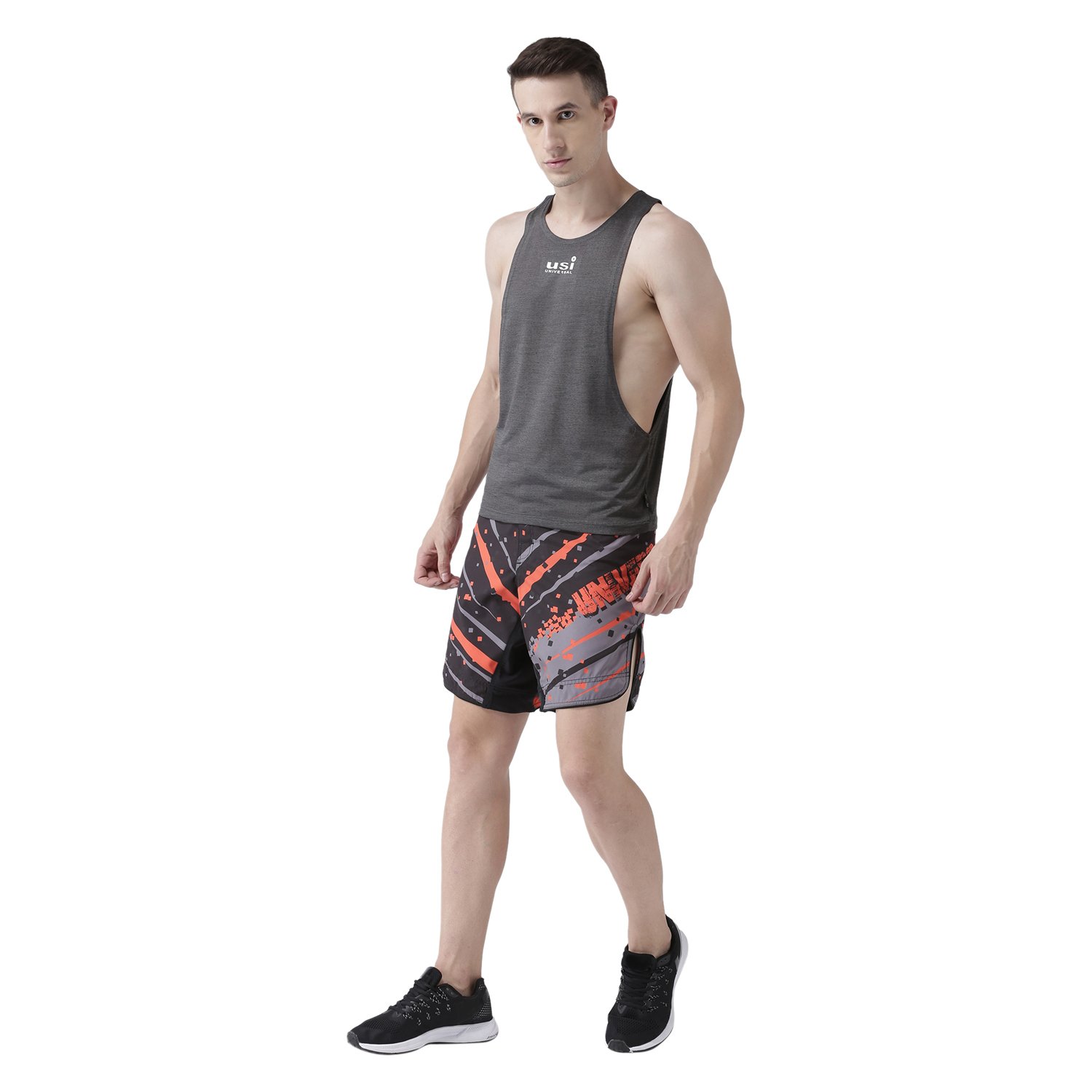 USI Universal Shorts for Men, 411VM Digit TUFLITE MMA Shorts for Training & Kickboxing, Tuff Stretch Fighting for Martial Arts, Cage Fight, Muay Thai, Boxing (L, Orange) 2