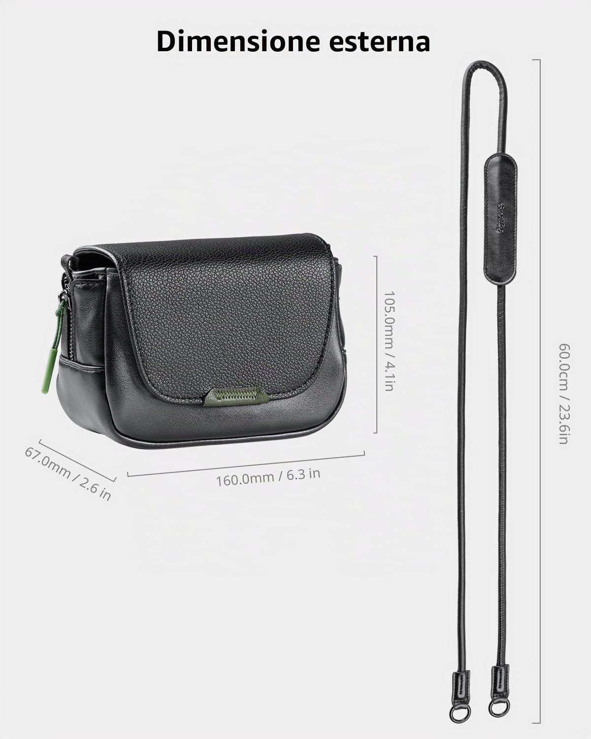 SMALLRIG Custodia per fotocamera digitale con supporto da spalla, custodia protettiva a tracolla | per Ricoh GRIII /GRIIIX/GRIII HDF/GRIIIX HDF/GRIV, per Sony ZV-1F/ZV-1, per DJI Action 4/5/6, per Insta360 Ace Pro/Ace Pro2