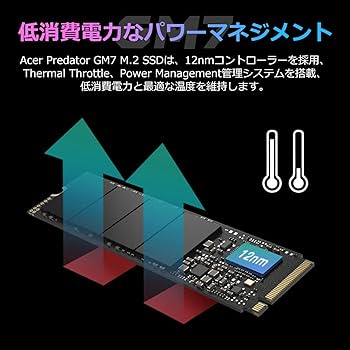 内蔵型SSD Acer Predator SSD 1TB PCIe Gen4x4 M.2 ACER Predator SSD GM7 1TB M.2 NVMe PCIe Gen 4x4 : Amazon.co