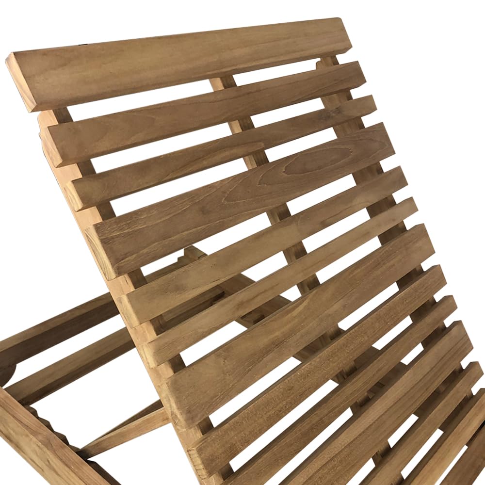 Lettino Prendisole con Schienale Regolabile in Legno Teak Elafonisi (Elafonisi)