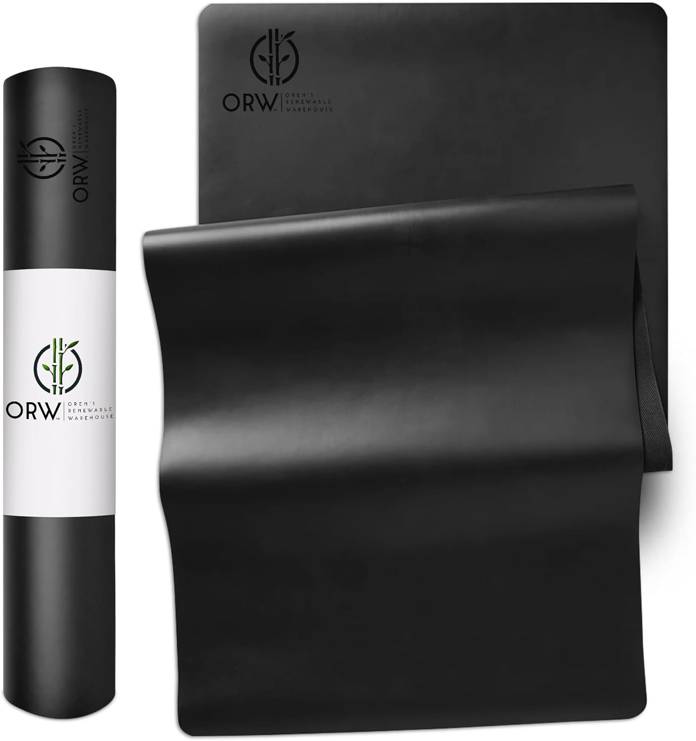 ORW OREN’S Premium Wide Yoga Mat – 72”x26” Natural Rubber Base, PU Grip Top, 4mm Thick – Non-Slip Hot Yoga & Sculpt Mat for Studio & Home Workouts