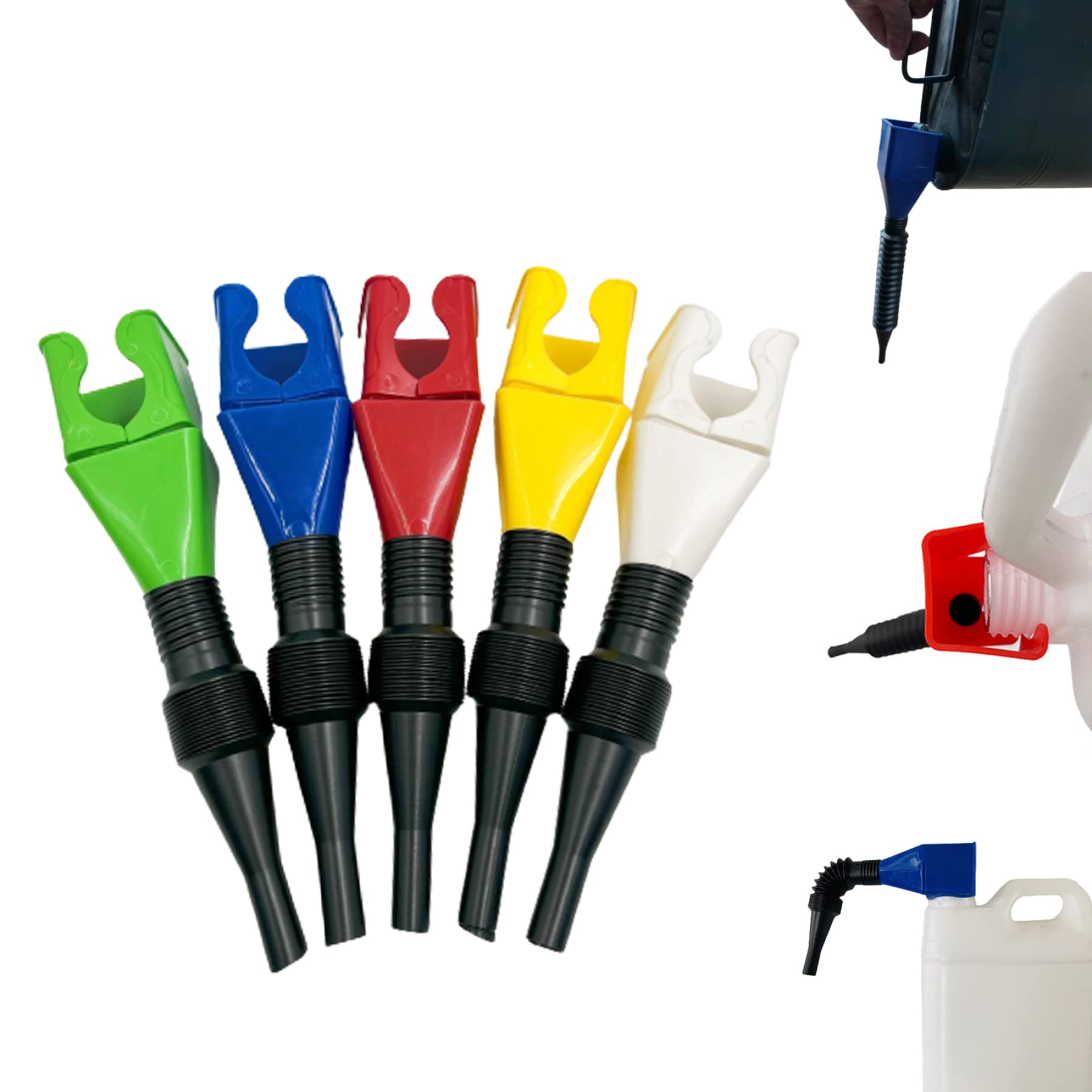 Flexible Draining Tool Snap Funnel Universal Small Oil Funnel Plastic Clasp Funnel Multi-Functional Funnels for Automotive 5Pcs Small Funnel Fuel Funnel Draining Tool Snap Funnel Plastic Funnel