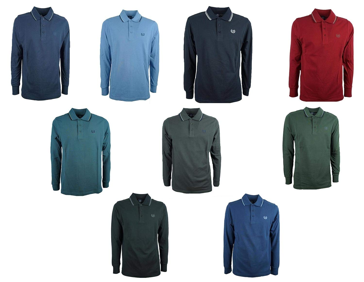 BE BOARD Polo Manica Lunga 100% Cotone Taglie Forti Uomo