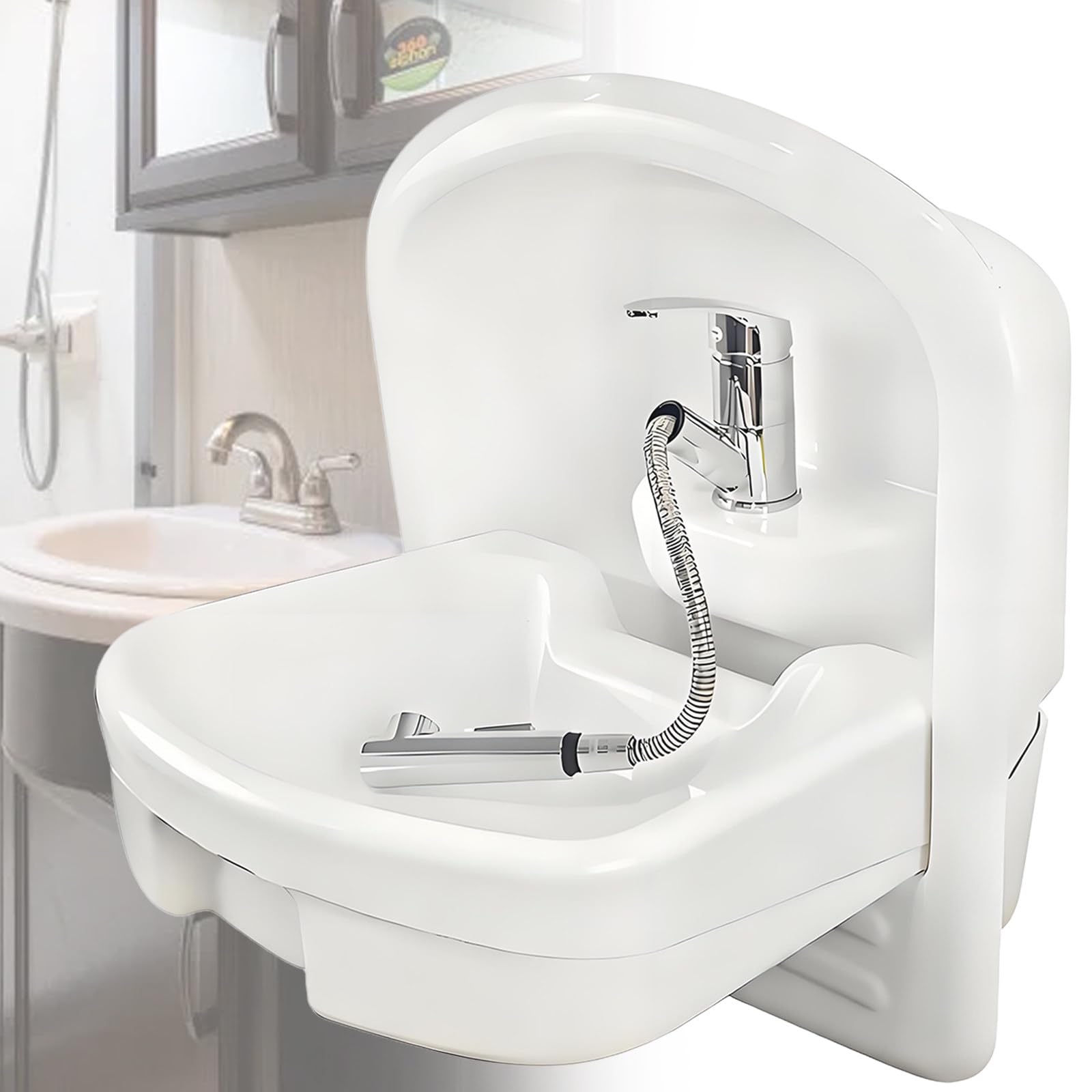 Folding Sink for RV Caravan Trailer Boat, Compact Washbasin Easy Outdoor Cleaning
