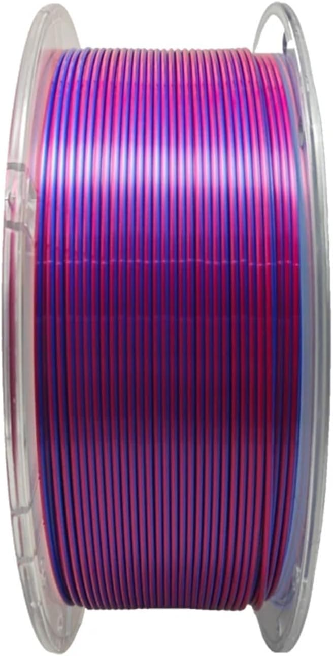 Silk Dual-Color PLA 3D Printer Filament 1.75mm 1KG (2.2LBS) – Two-in-One Color 3D Printing Material(Red-Green)