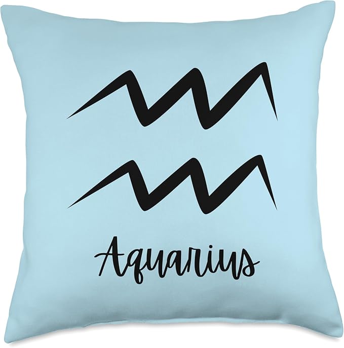 Zodiac Constellations and Astrology Clothing Aquarius Zodiac Sign Constellation Throw Pillow, 18x18, Multicolor