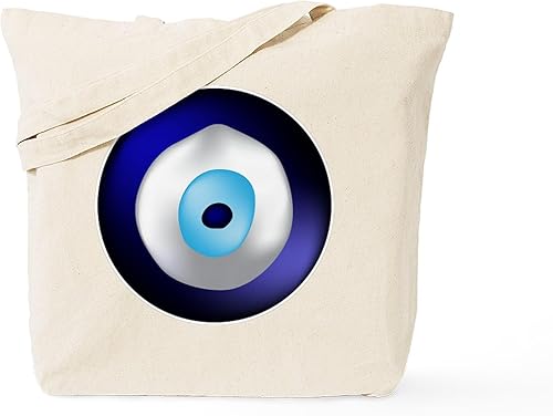 CafePress Bolsa de asas de lona natural para protección contra el mal de ojo, bolsa de compras reutilizable
