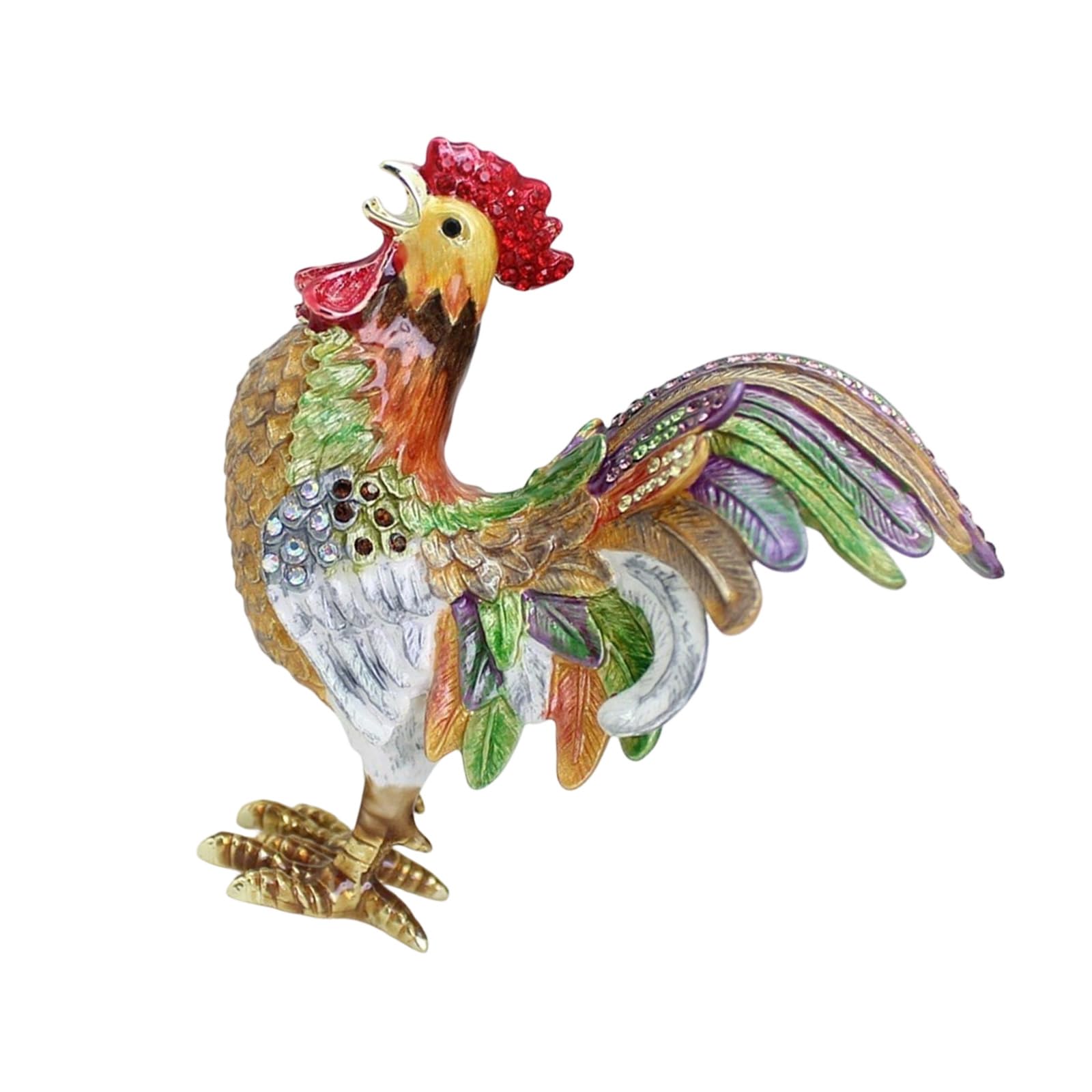 Porte-bijoux coq avec fermeture sécurisée pour décoration d'intérieur