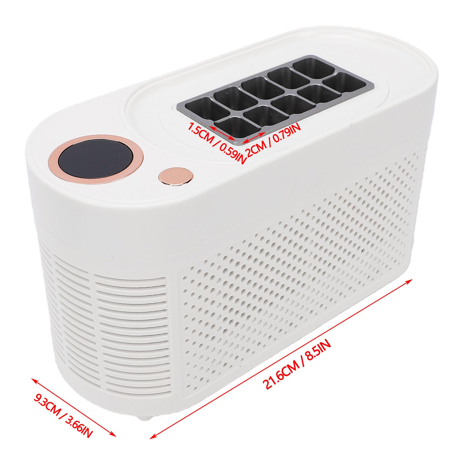 Naroote Mini Fabbricatore di Ghiaccio da Banco, 10 Cubetti in 15 Minuti, Portatile, Automatico, con Doppia Alimentazione, Dimensioni Compatte e Materiali Sicuri per Casa Campeggio (Spina europea)