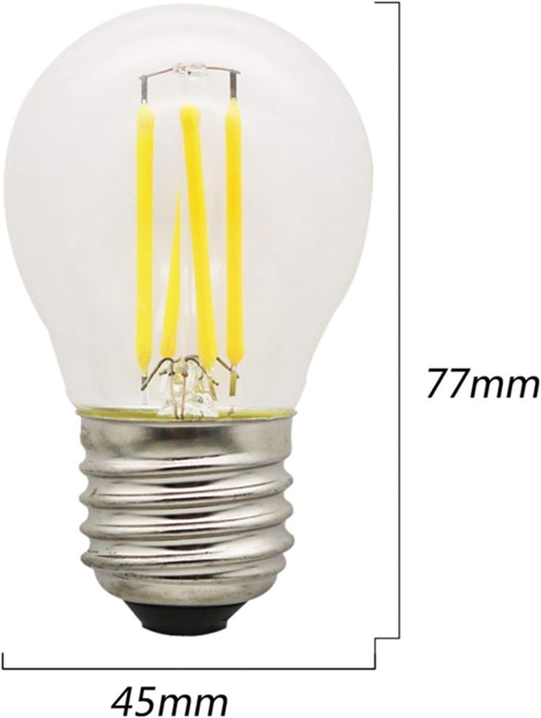 Low Voltage E27 Led Bulb 12V 4W 24v G45 Retro Edison Ball Bulb 2700k Warm White 36V Lamp Bulb AC/DC12-36V for RV Camper Marine,Solar Power Light and Off Grid 6-Pack