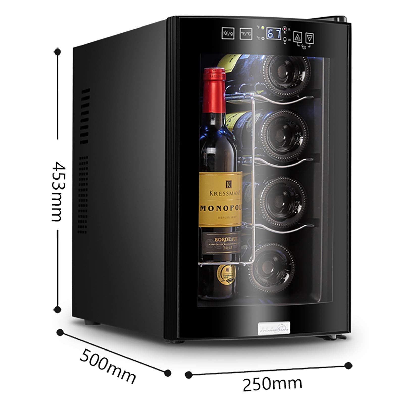 Bodega Independiente Refrigerador Refrigerador Encimera Refrigerador de Vino Compacto Armario de Control Inteligente