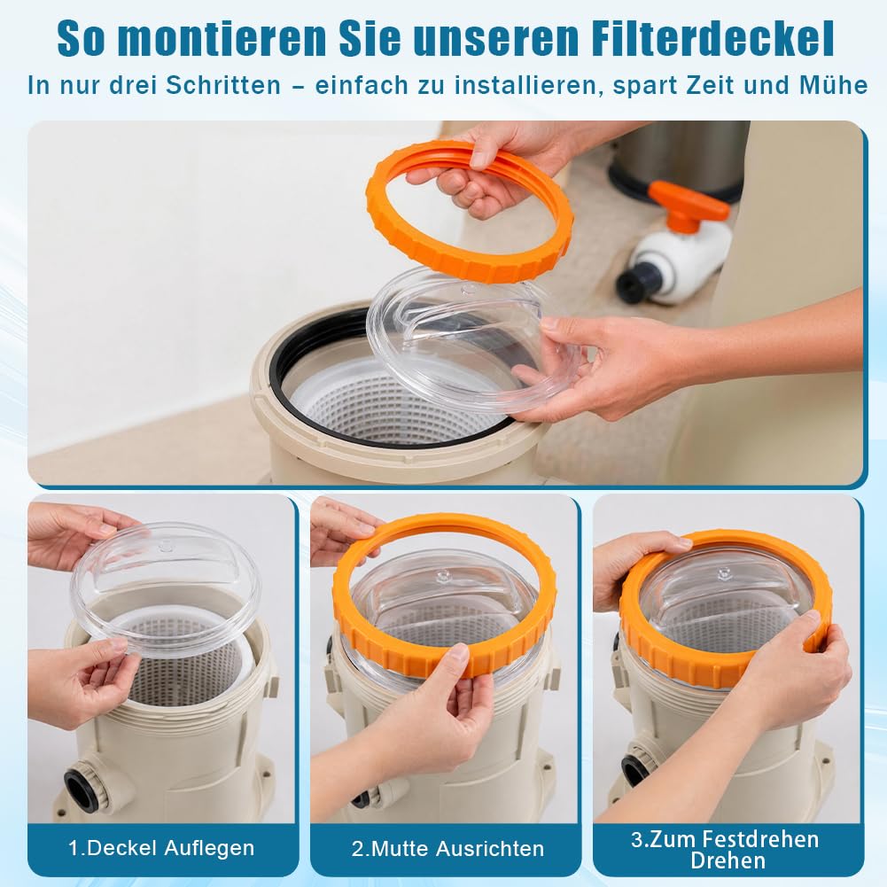 Pompa piaskowa do basenu, części zamienne P07019, osłona filtra wstępnego z nakrętką P07018, pompa basenowa, części zamienne do Bestway Flowclear, kompatybilna z 58486, 58497, 58499, pokrywa
