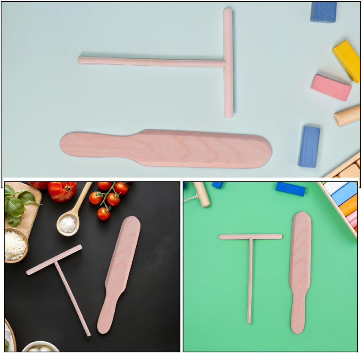 Wooden Pancake Spatula Flipper 2pcs for Kitchen and Restaurant Use