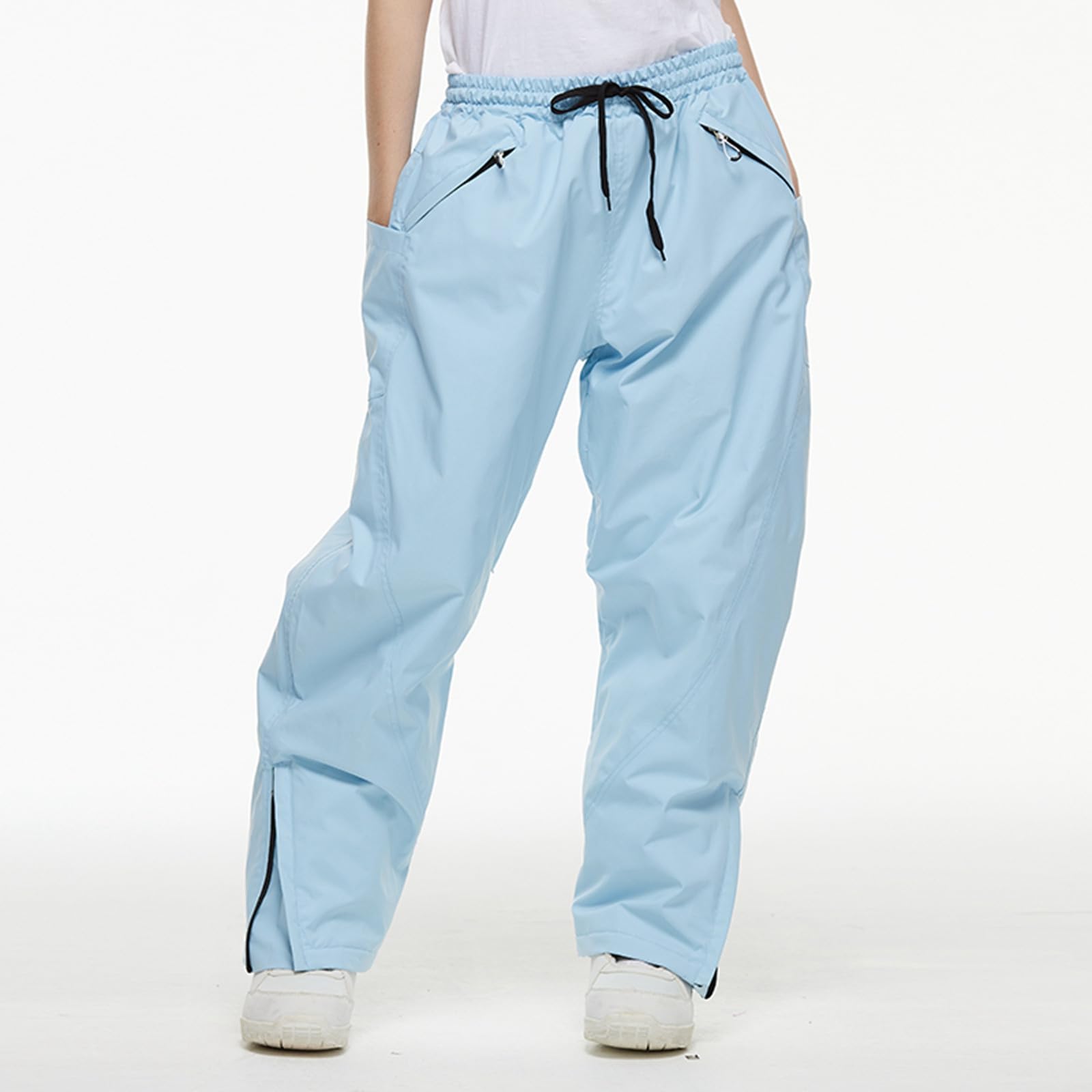Generisch Pantalones de snowboard Baggy para mujer y hombre, unisex, resistentes al agua y cálidos, pantalones de nieve monocromáticos con mucho espacio de almacenamiento, aislados y cómodos para los