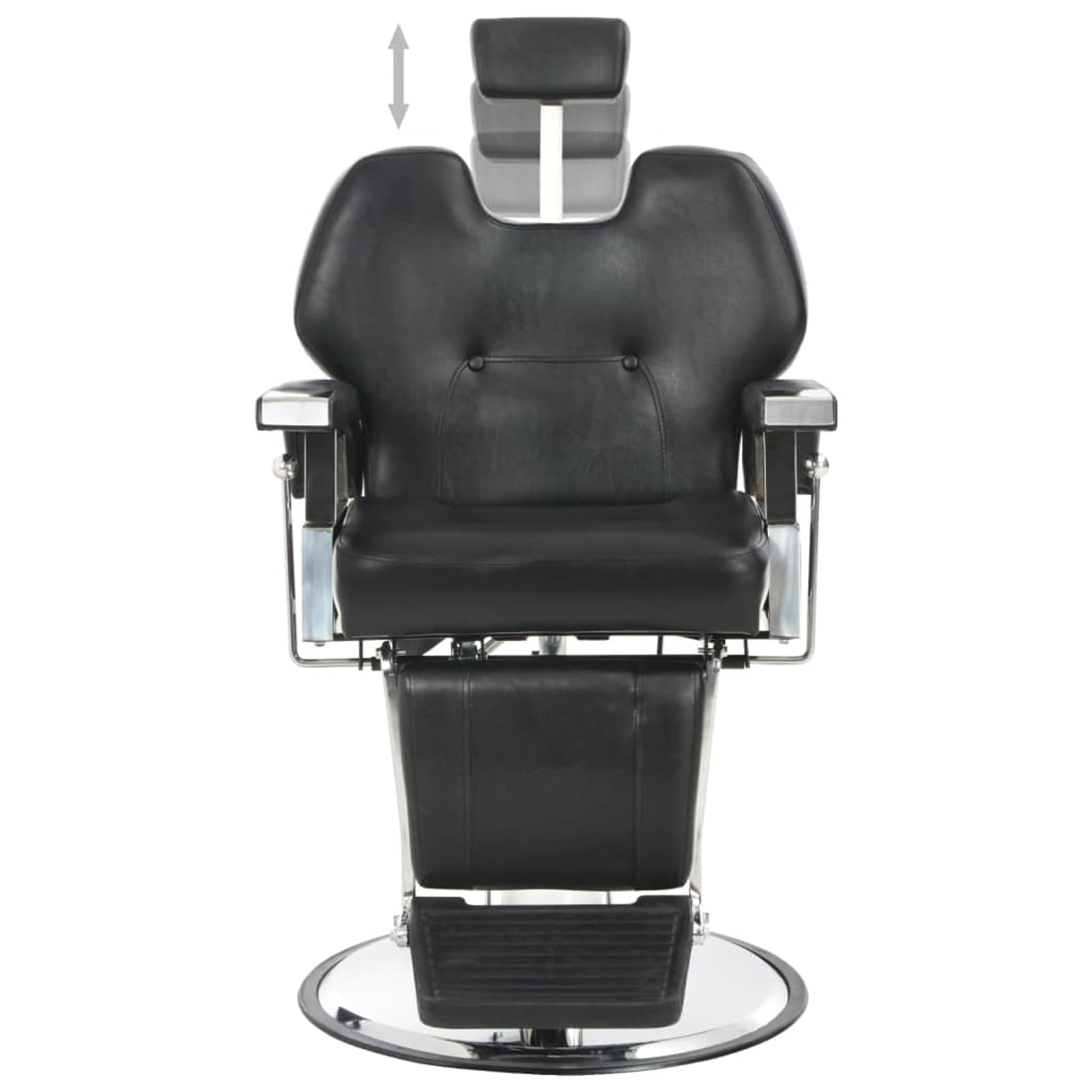 Friseurstuhl Schwarz Metall Kunstleder 360° Drehbar - für Salons und Spas Model110167