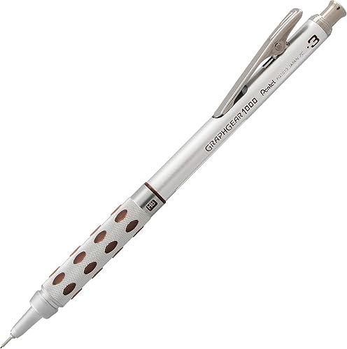 Pentel Arts GraphGear 1000 0.012 in Premium - Portaminas (PG1013EPABP), color plateado