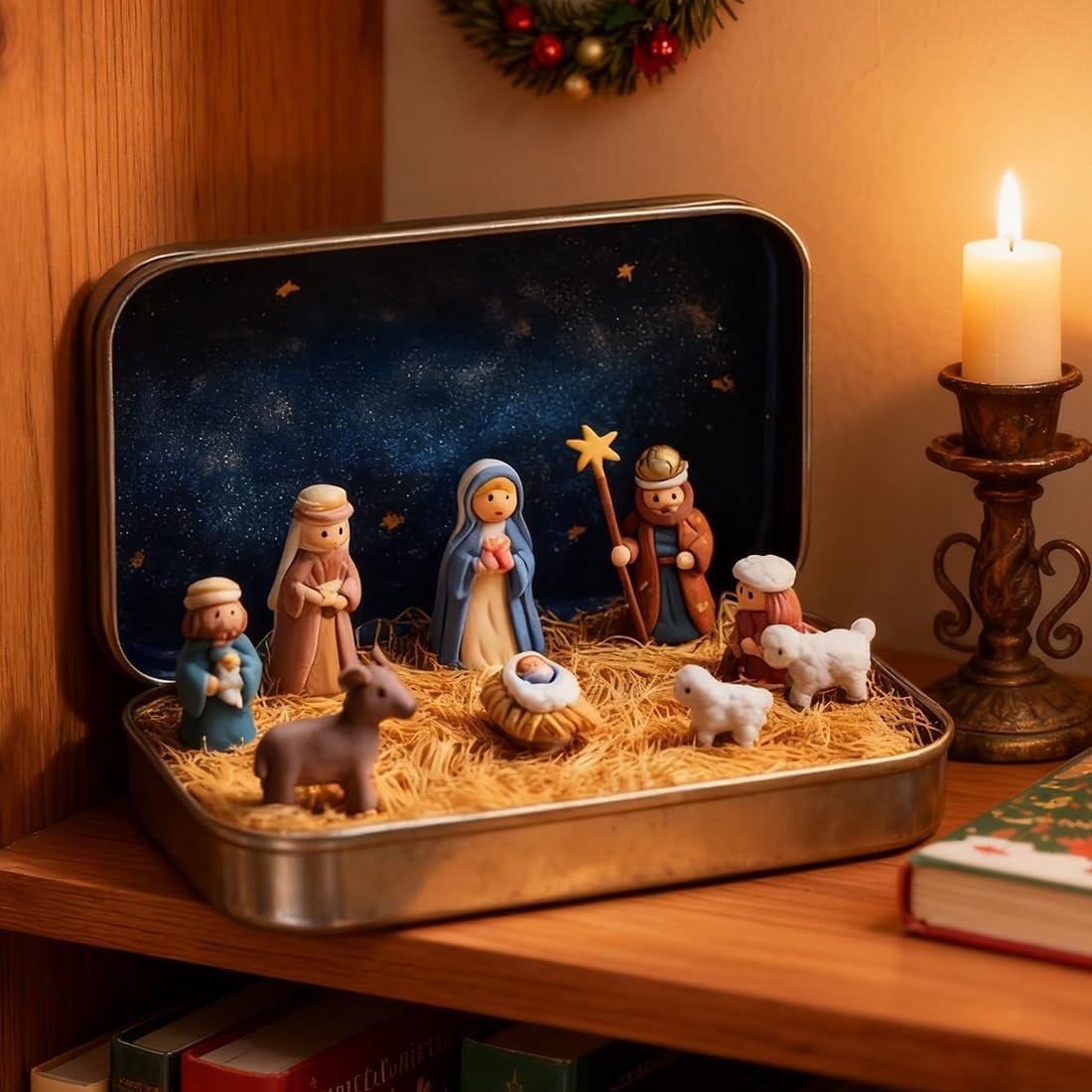 Mini Kerststal Set Little People Kerststal Miniatuur Kribbe Herschikbare Beeldjes Decor Religieuze Beeldjes Christelijke Tabletop Decor Wit