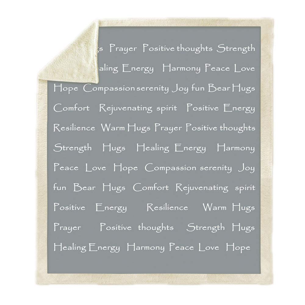 Couverture Sherpa gris 150x130 cm avec impression alphabet unique