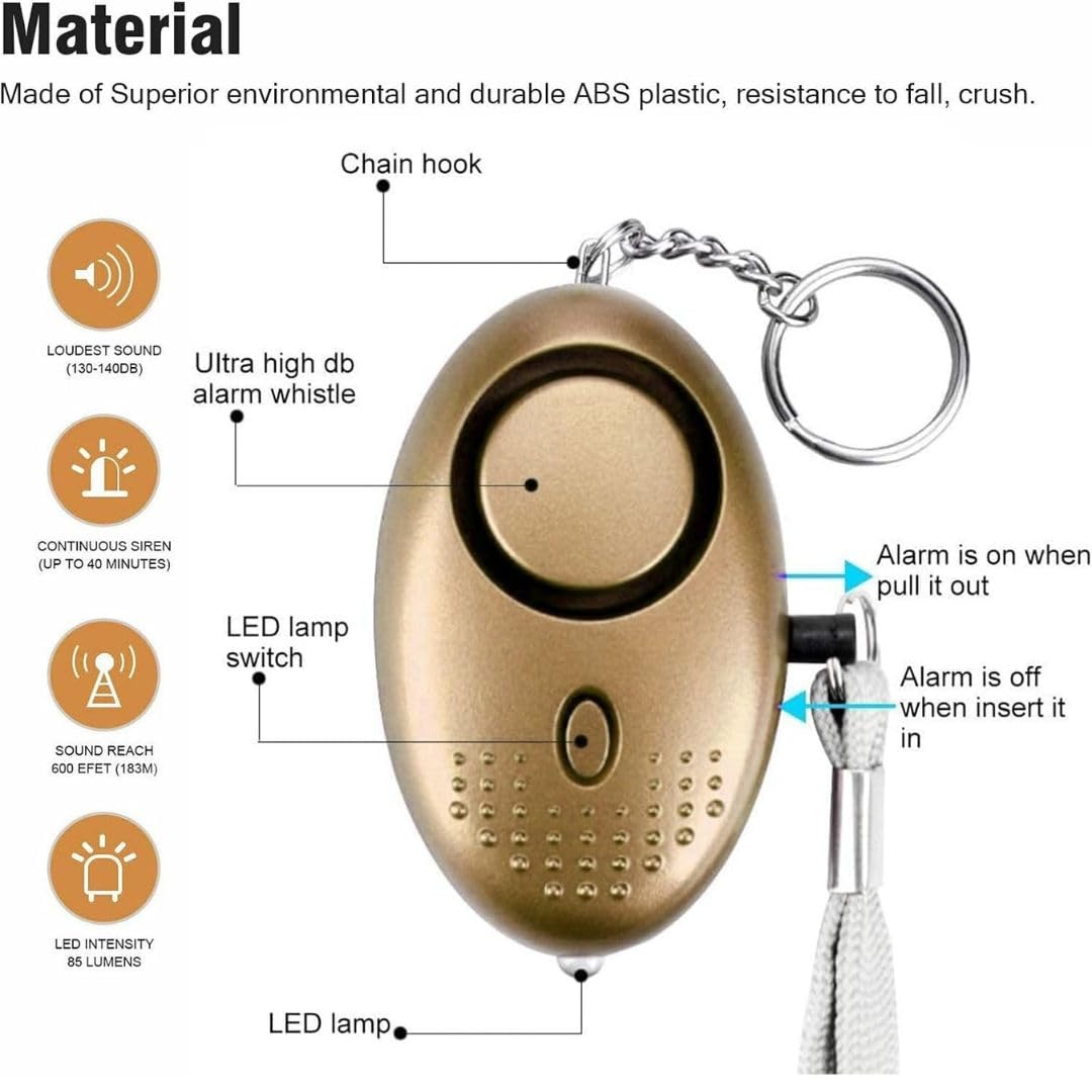 2 Pcs Personal Alarms for Women 150DB Reusable Police Approved LOUD Security Alarms Siren Keychain with LED Light - Image 3