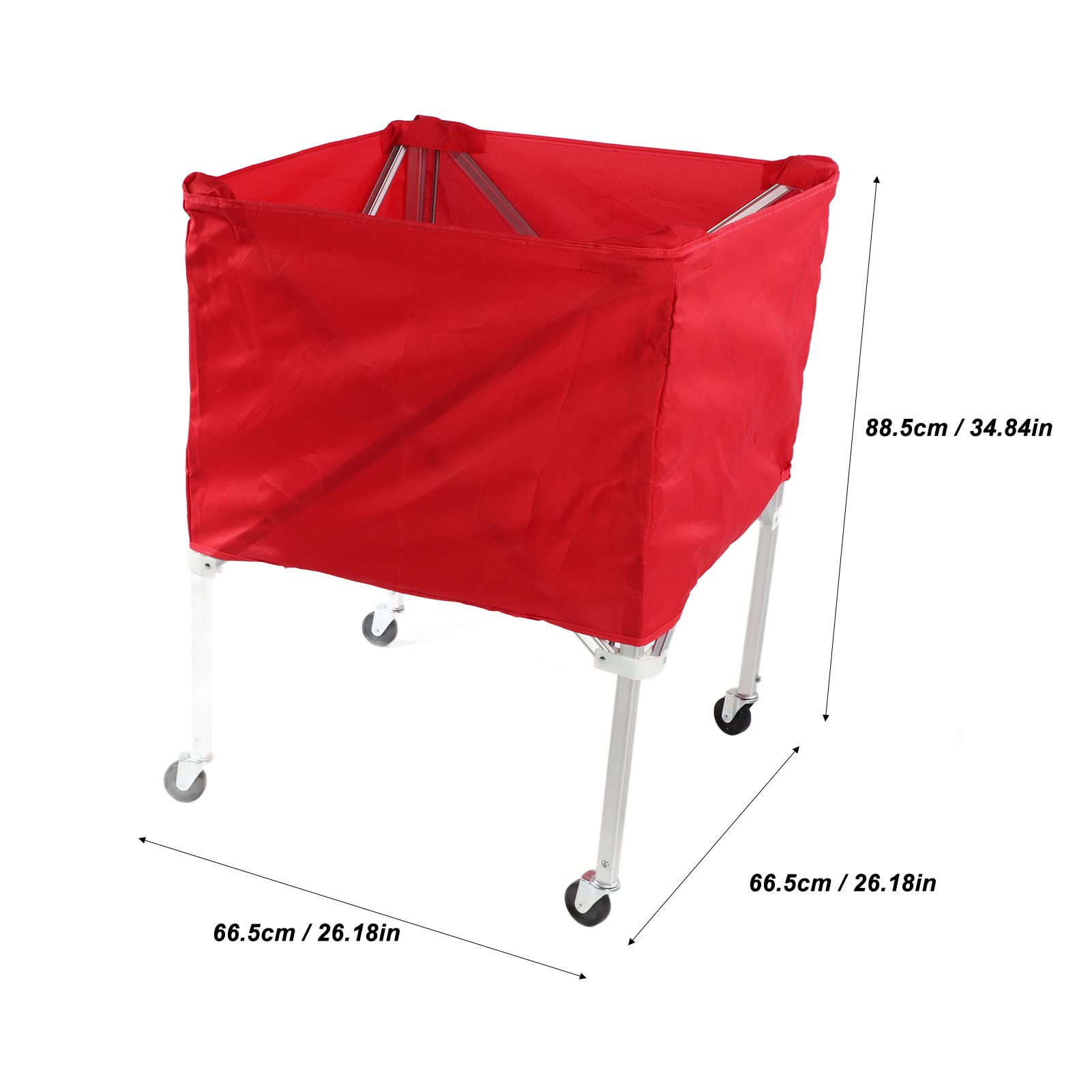 Carrello Pieghevole per Attrezzature per Palloni Carrello Portaoggetti Mobile per Palline in Lega di Alluminio di Grande capacità, Carrello per Pallavolo con Ruote Portatile per