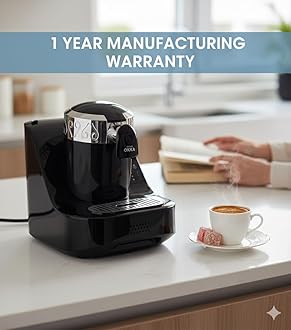 ARZUM OKKA Electric Turkish Coffee Maker | Fully Automatic, Anti-Spill System & Self-Cleaning Function | Perfect Foam, Black/Chrome (OK002C) 1 Year Manufacturig warranty