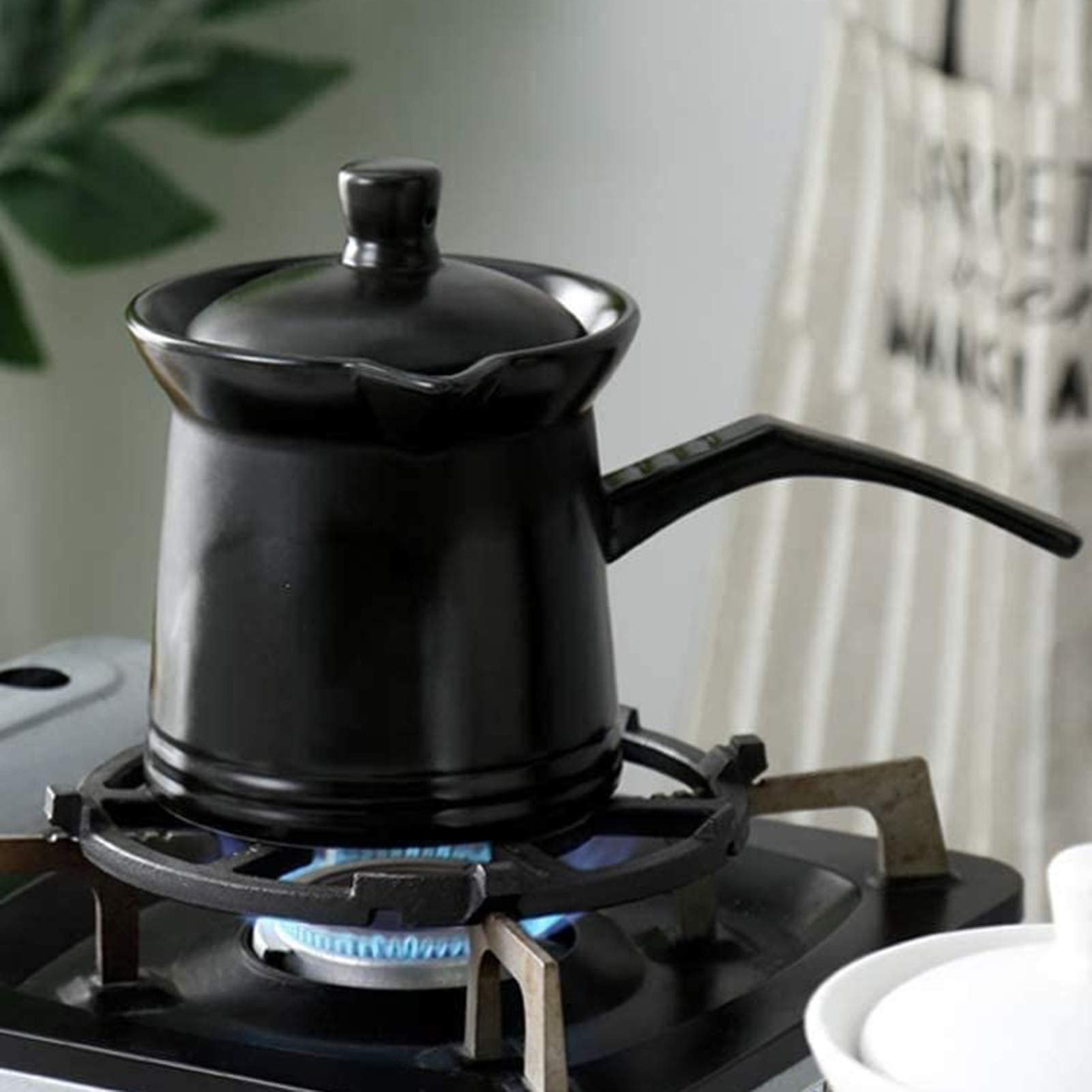 CIRONI Pentola per Latte Antiaderente, brocca per Latte in Ceramica, casseruola per caffè riscaldata per Colazione, pentola per stufato con Coperchio, casseruola da 1 litro per Alimenti per Bambini