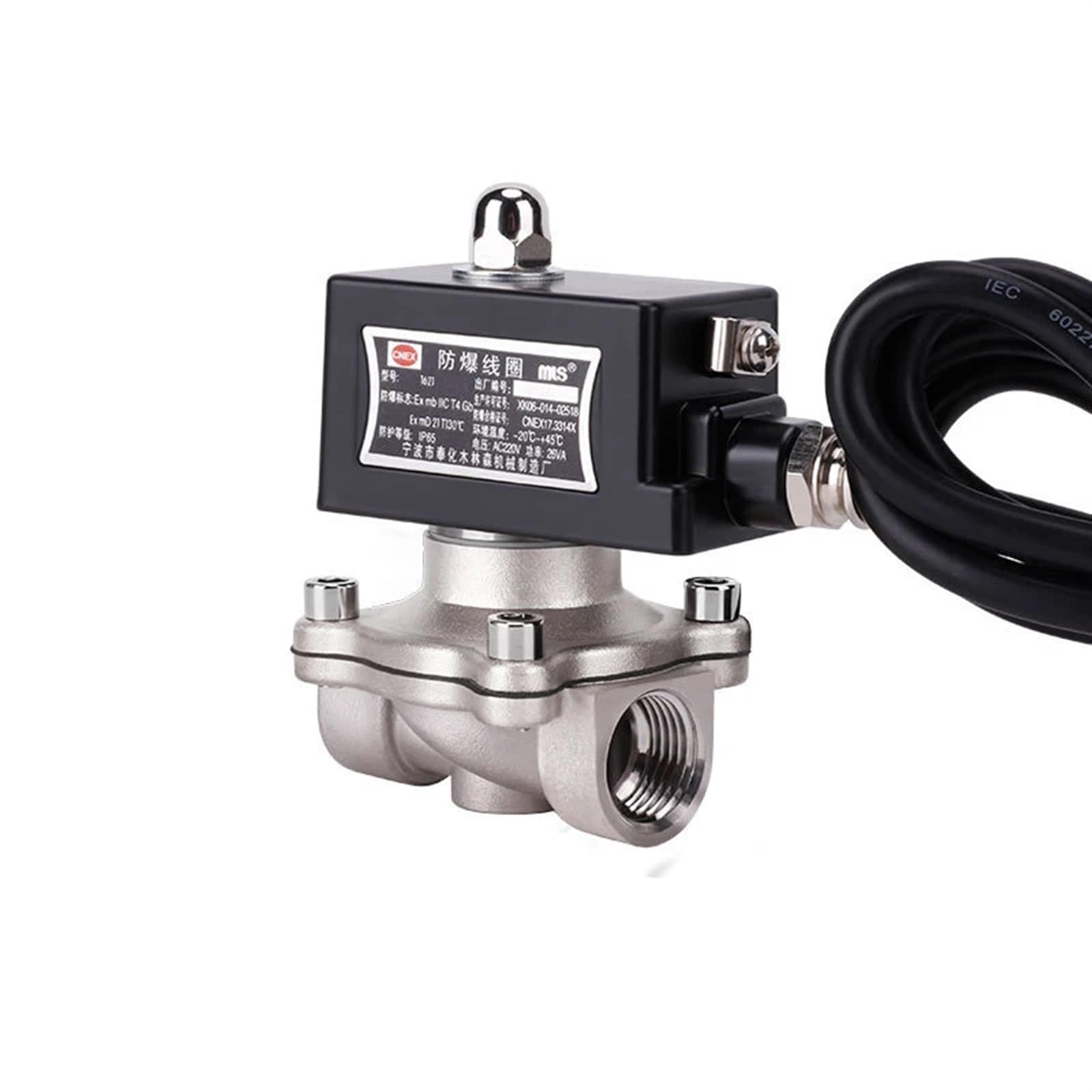 VSPPJYFG Stainless Steel Explosion-Proof Solenoid Valve Normally Closed(OneSize,220VAC)