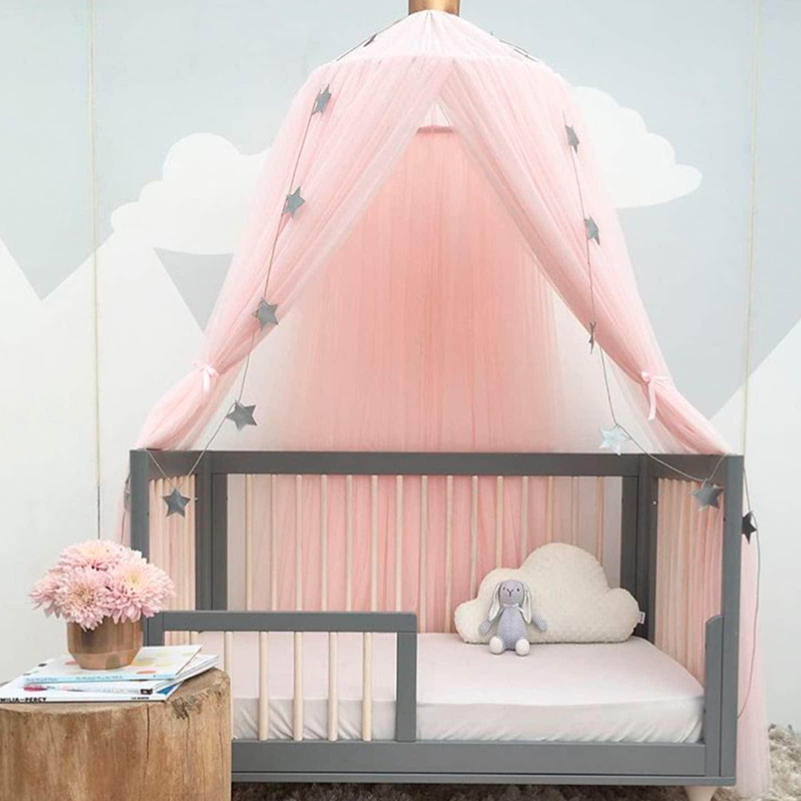 Haofy Baldacchino per Letto per Bambini, Baldacchino per Culla Principessa Traspirante Zanzariera Tenda per Angolo Lettura per Ragazza, 23,6 X 94,5 ()
