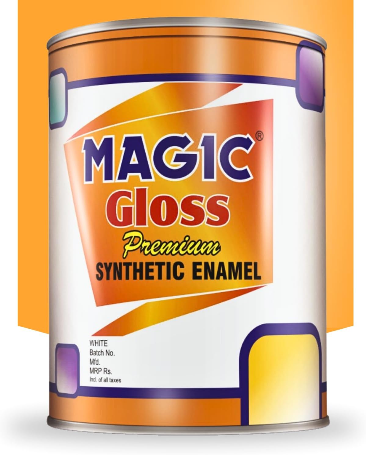 Magic Gloss Premium Synthetic Enamel Paint Fast Drying, Interior/Exterior Metal & Wood Surfaces Anti-Rust & Complete Coverage (500ML, Golden Yellow)