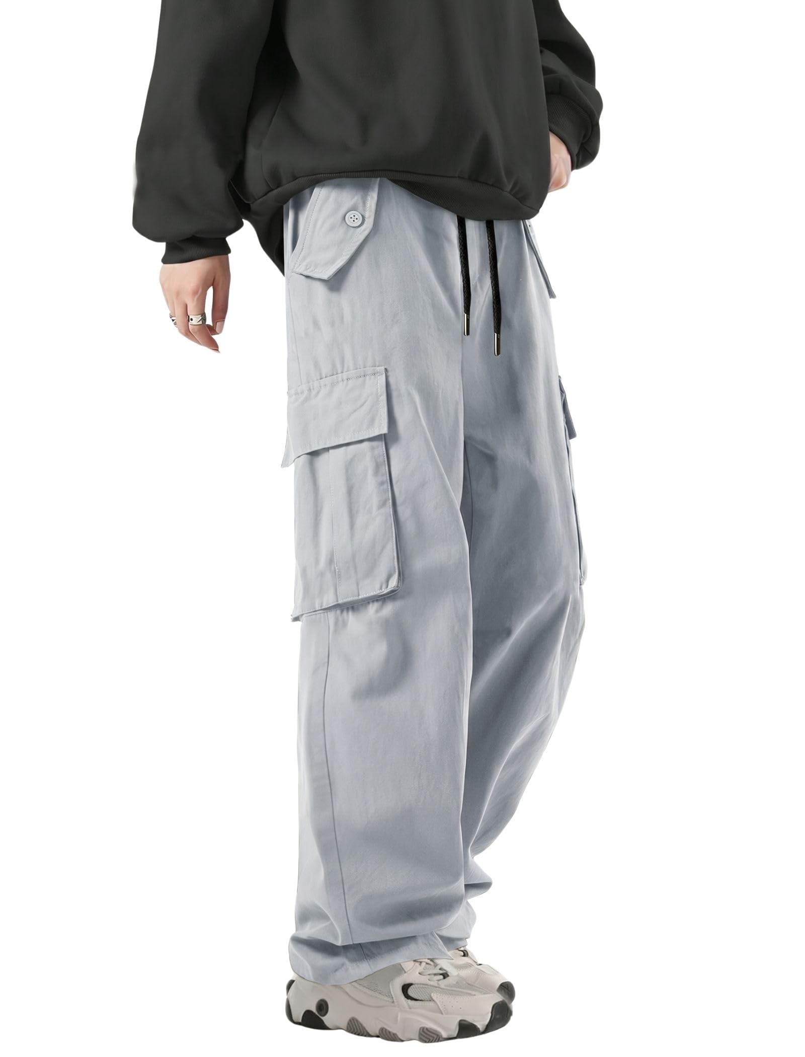 Men's Cotton Trouser with Side Pockets Cargo Style Solid Pattern Regular Fit and Full Length | Cargo Trouser Pants Cotton Pants for Mens | Casual Travel Pant for Man-picture-52
