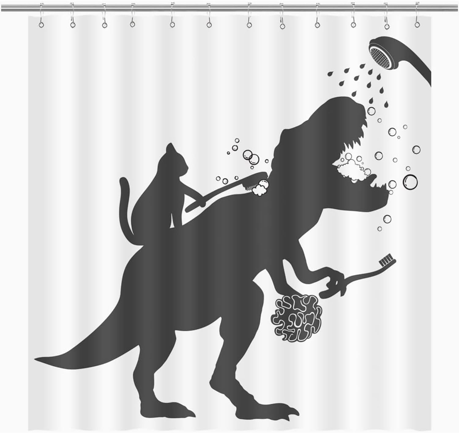 Dinosaur Shower Curtain, Funny Shower Curtain Set Shower Curtains for