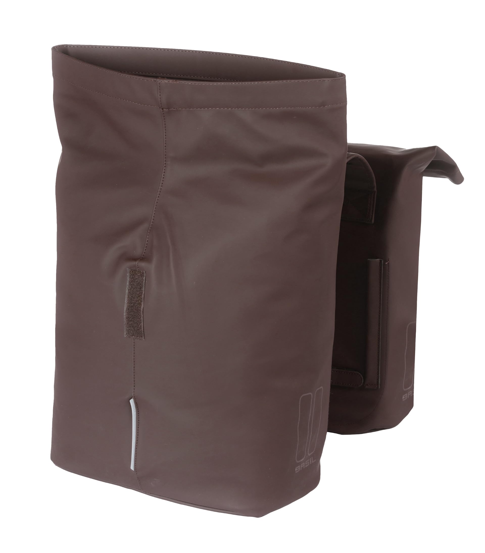 Basil City - Borsa doppia per bicicletta, 28-32L, marrone, 12 x 29 x 30 cm