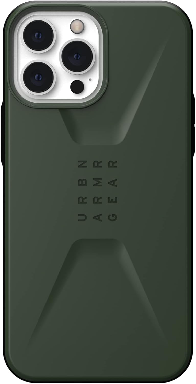 URBAN ARMOR GEAR UAG Designed for iPhone 13 Pro Max Case Green Olive Sleek Ultra-Thin Shock-Absorbent Civilian Protective Cover, [6.7 inch Screen]