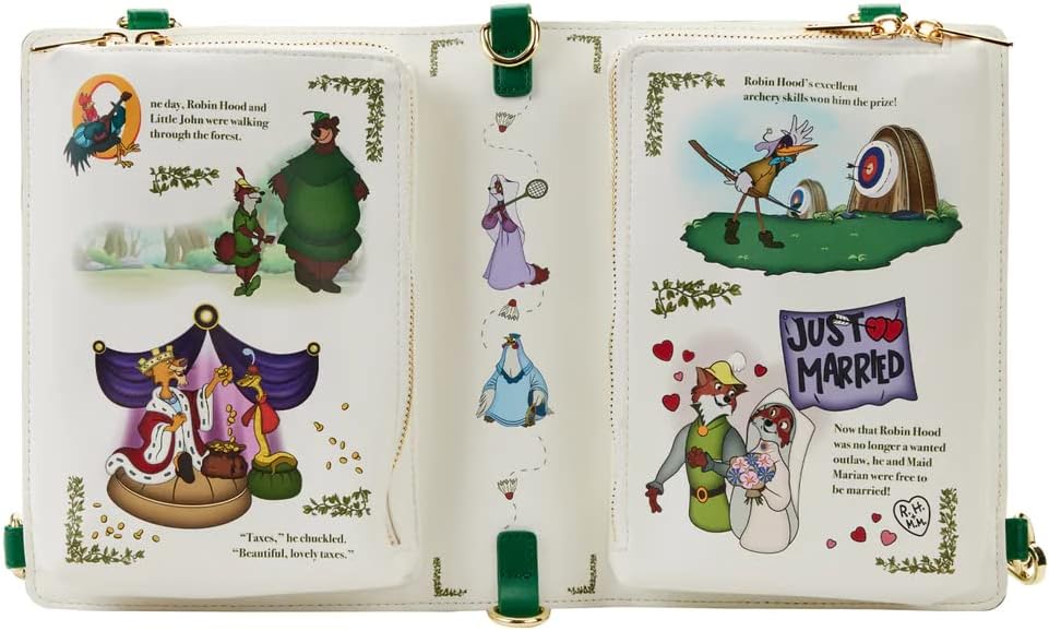 Loungefly Disney Classic Book Robin Hood Convertible Crossbody Backpack Bag