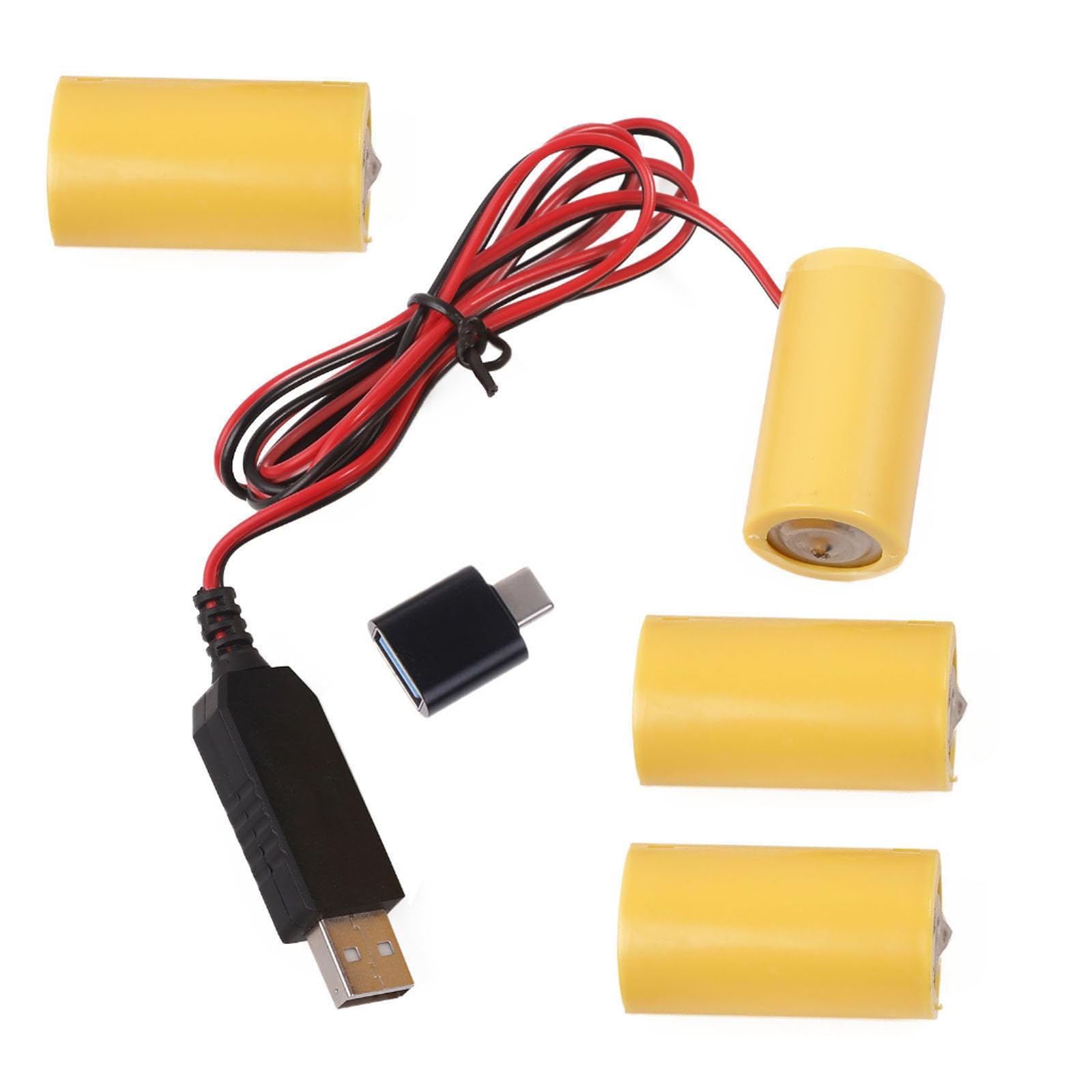 USB Power Converter DCBuck Battery Eliminators Replace 4pcs 1.5V LR14 C for LED Light